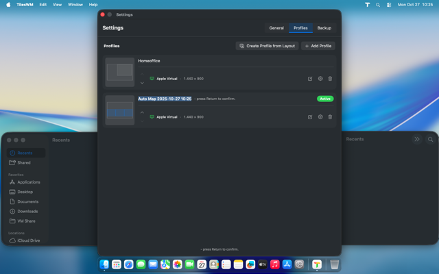 Naming the auto-mapped profile